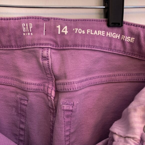 GAP‎ KIDS Girl's 70s Flare High Rise Purple Jeans Size 14 - Picture 4 of 5